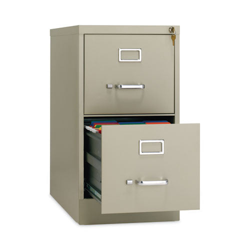 Vertical Letter File Cabinet, 2 Letter-size File Drawers, Putty, 15 X 26.5 X 28.37