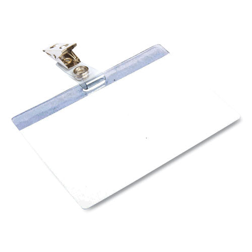 Self Laminating Badge Holder, Horizontal, 3.5 X 2.25, Clear, 25/pack