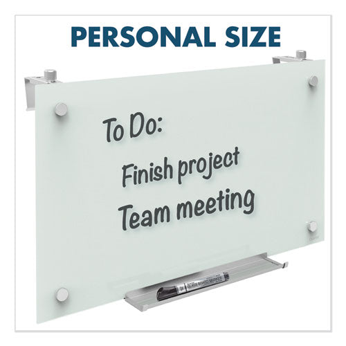 Infinity Magnetic Glass Dry Erase Cubicle Board, 30 X 18, White Surface