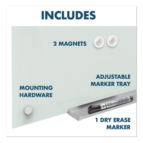 Infinity Magnetic Glass Dry Erase Cubicle Board, 30 X 18, White Surface