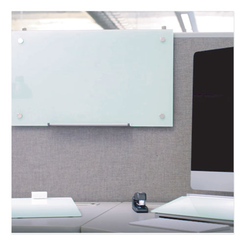 Infinity Magnetic Glass Dry Erase Cubicle Board, 30 X 18, White Surface