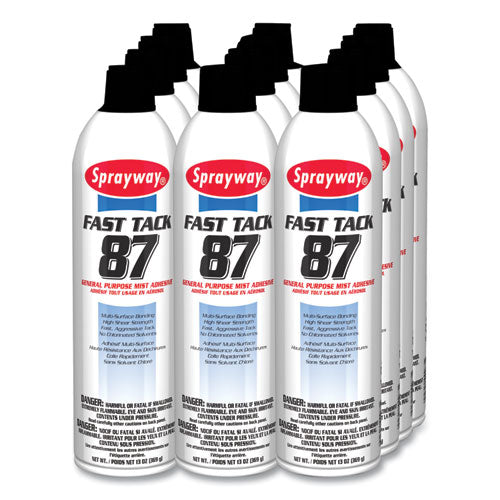 Fast Tack 87 General Purpose Mist Adhesive, 13 Oz Aerosol Spray, Dries White, Dozen