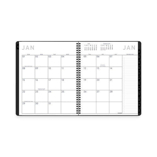 Contemporary Lite Monthly Planner, Contemporary Lite Artwork, 11 X 9, Black Cover, 12-month (jan To Dec): 2024