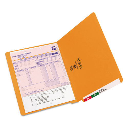 Shelf-master Reinforced End Tab Colored Folders, Straight Tabs, Letter Size, 0.75" Expansion, Orange, 100/box