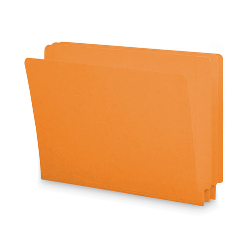 Shelf-master Reinforced End Tab Colored Folders, Straight Tabs, Letter Size, 0.75" Expansion, Orange, 100/box