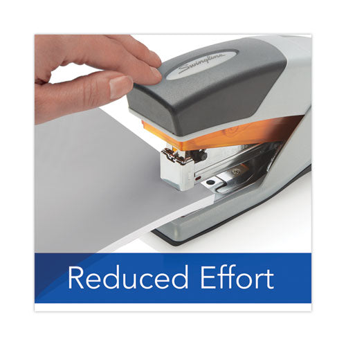 Optima 25 Reduced Effort Stapler, 25-sheet Capacity, Gray/orange