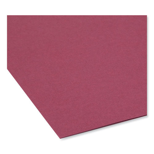 Reinforced Top Tab Colored File Folders, 1/3-cut Tabs: Assorted, Letter Size, 0.75" Expansion, Maroon, 100/box