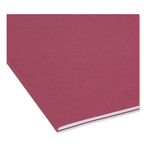 Reinforced Top Tab Colored File Folders, 1/3-cut Tabs: Assorted, Letter Size, 0.75" Expansion, Maroon, 100/box