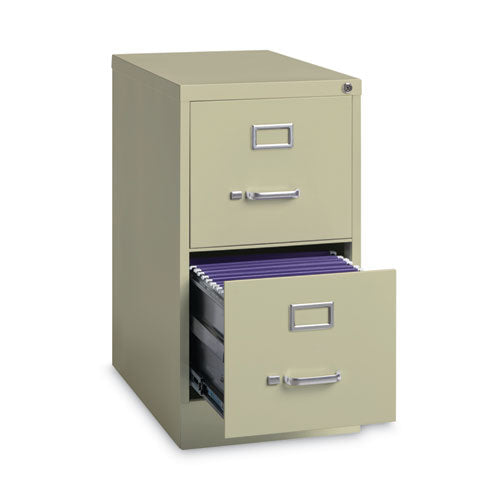 Vertical Letter File Cabinet, 2 Letter-size File Drawers, Putty, 15 X 22 X 28.37