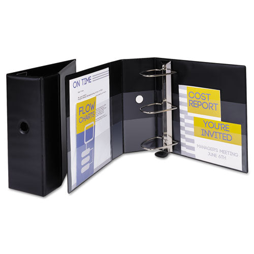 Heavy-duty Non-view Binder With Durahinge, Locking One Touch Ezd Rings And Thumb Notch, 3 Rings, 5" Capacity, 11 X 8.5, Black