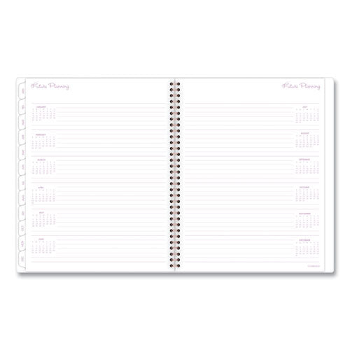 Mina Weekly/monthly Planner, Main Floral Artwork, 11 X 8.5, White/violet/peach Cover, 12-month (jan To Dec): 2024