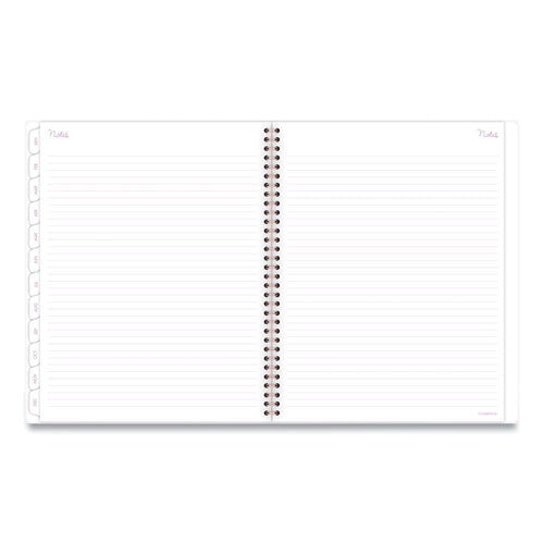 Mina Weekly/monthly Planner, Main Floral Artwork, 11 X 8.5, White/violet/peach Cover, 12-month (jan To Dec): 2024