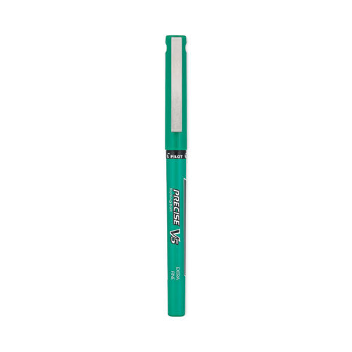 Precise V5 Roller Ball Pen, Stick, Extra-fine 0.5 Mm, Green Ink, Green/clear Barrel, Dozen