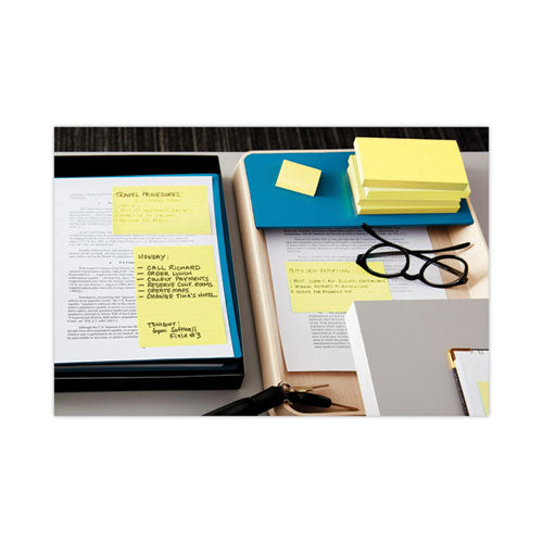 Original Recycled Note Pads, Note Ruled, 4" X 6", Canary Yellow, 100 Sheets/pad, 12 Pads/pack