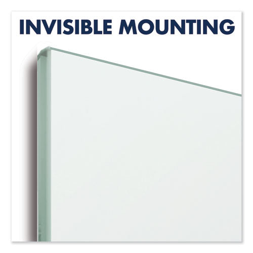 Invisamount Magnetic Glass Marker Board, 85 X 48, White Surface