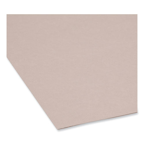 Reinforced Top Tab Colored File Folders, 1/3-cut Tabs: Assorted, Letter Size, 0.75" Expansion, Gray, 100/box