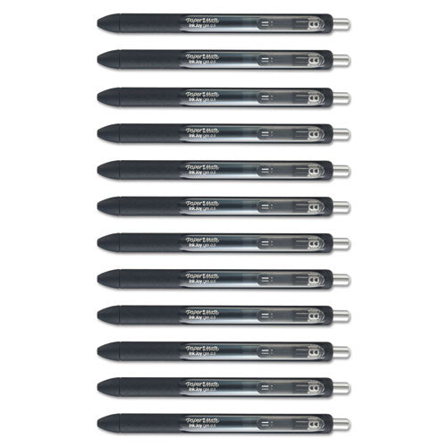 Inkjoy Gel Pen, Retractable, Fine 0.5 Mm, Black Ink, Black Barrel, Dozen