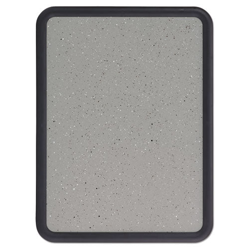 Contour Granite Board, 48 X 36, Granite Gray Surface, Black Plastic Frame