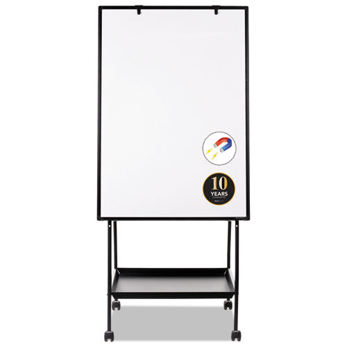 Creation Station Magnetic Dry Erase Board, 29.5 X 74.88, White Surface, Black Metal Frame