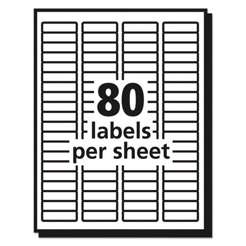 Matte Clear Easy Peel Mailing Labels W/ Sure Feed Technology, Laser Printers, 0.5 X 1.75, Clear, 80/sheet, 25 Sheets/box