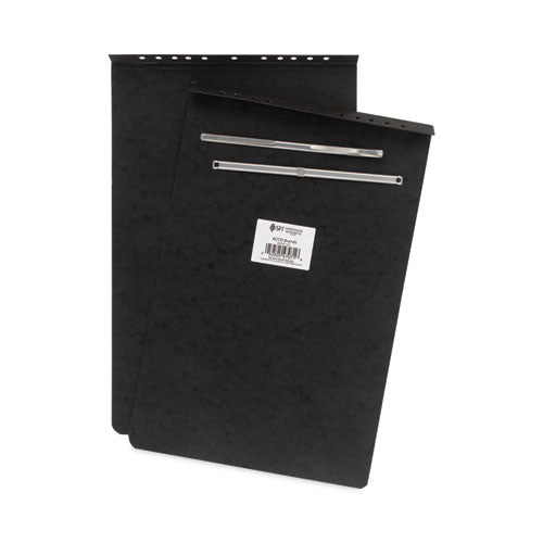 Pressboard Report Cover With Tyvek Reinforced Hinge, Two-piece Prong Fastener, 3" Capacity, 11 X 17,  Black/black