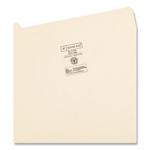 Reinforced Tab Manila File Folders, 1/5-cut Tabs: Assorted, Letter Size, 0.75" Expansion, 11-pt Manila, 100/box