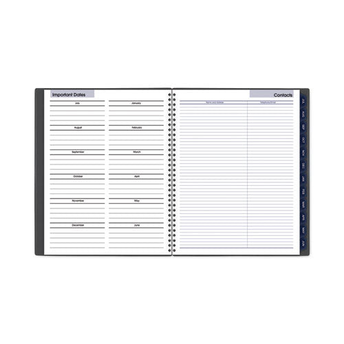 Dayminder Academic Monthly Desktop Planner, Twin-wire Binding, 11 X 8.5, Charcoal Cover, 12-month (july To June): 2023-2024