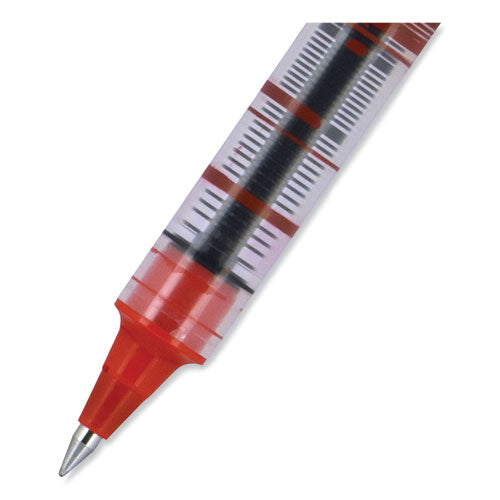 Vision Roller Ball Pen, Stick, Extra-fine 0.5 Mm, Red Ink, Gray/red Barrel, Dozen