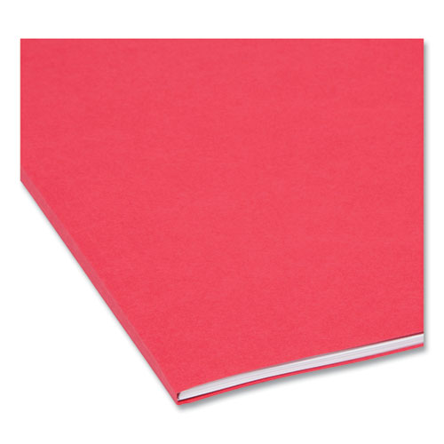 Reinforced Top Tab Colored File Folders, Straight Tabs, Letter Size, 0.75" Expansion, Red, 100/box