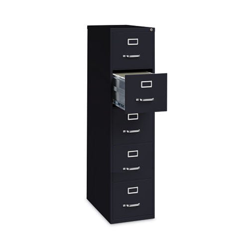 Vertical Letter File Cabinet, 5 Letter-size File Drawers, Black, 15 X 26.5 X 61.37