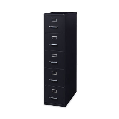 Vertical Letter File Cabinet, 5 Letter-size File Drawers, Black, 15 X 26.5 X 61.37