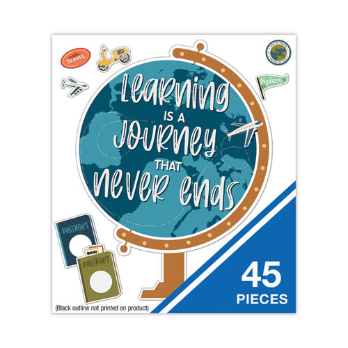 Motivational Bulletin Board Set, Learning Is A Journey, 45 Pieces