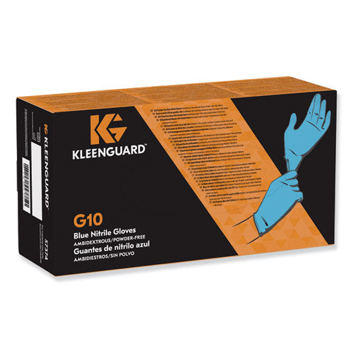 G10 Nitrile Gloves, Powder-free, Blue, 242 Mm Length, Large, 100/box, 10 Boxes/carton