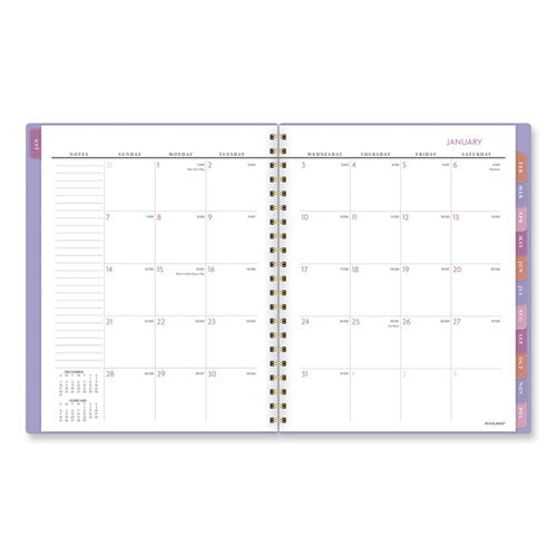 Badge Geo Weekly/monthly Planner, Geometric Artwork, 11 X 9.25, Purple/white/gold Cover, 13-month (jan To Jan): 2024 To 2025