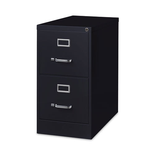 Vertical Letter File Cabinet, 2 Letter-size File Drawers, Black, 15 X 26.5 X 28.37