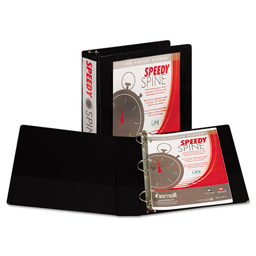 Speedy Spine Heavy-duty Time Saving Round Ring View Binder, 3 Rings, 1" Capacity, 11 X 8.5, White