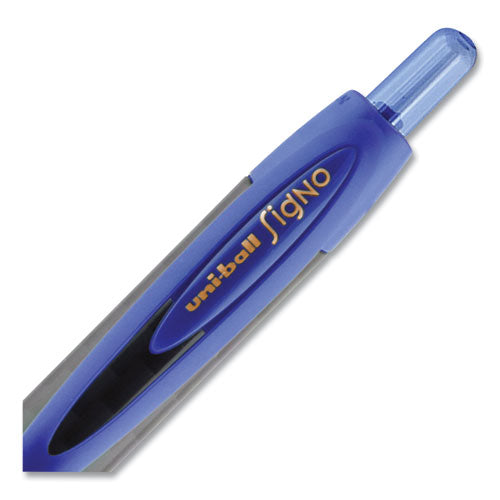 307 Gel Pen, Retractable, Fine 0.5 Mm, Blue Ink, Black Barrel, Dozen