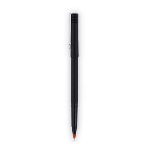 Roller Ball Pen, Stick, Fine 0.7 Mm, Red Ink, Black/red Barrel, Dozen