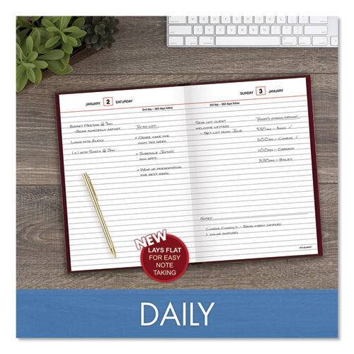 Standard Diary Daily Reminder Book, 2024 Edition, Medium/college Rule, Red Cover, (201) 8.25 X 5.75 Sheets