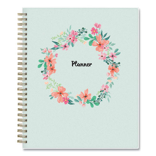 Laurel Weekly/monthly Planner, Laurel Floral Artwork, 9 X 7, Green/pink/orange Cover, 12-month (jan To Dec): 2024