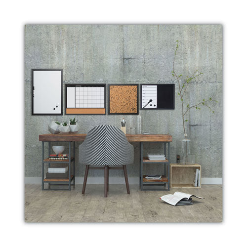 3-in-1 Combo Planner, 24.21 X 17.72, White Surface, Black Mdf Frame