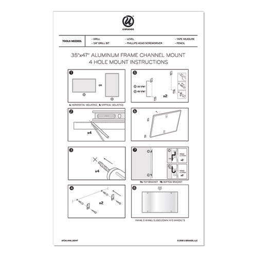 Pinit Magnetic Dry Erase Board, 47 X 35, White