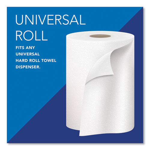 Essential 100% Recycled Fiber Hard Roll Towel, 1-ply, 8" X 800 Ft, 1.5" Core, White, 12 Rolls/carton
