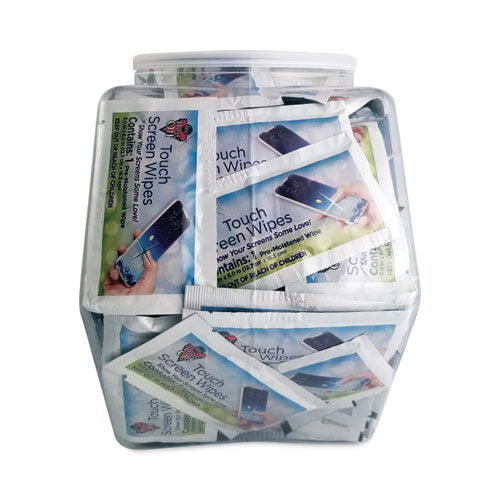 Touch Screen Wipes, 5 X 6, Citrus, 200 Individual Foil Packets In An Easy Grab Jar