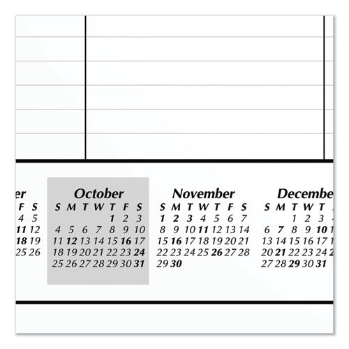 Academic Year Ruled Desk Pad, 21.75 X 17, White Sheets, Black Binding, Black Corners, 16-month (sept To Dec): 2023 To 2024