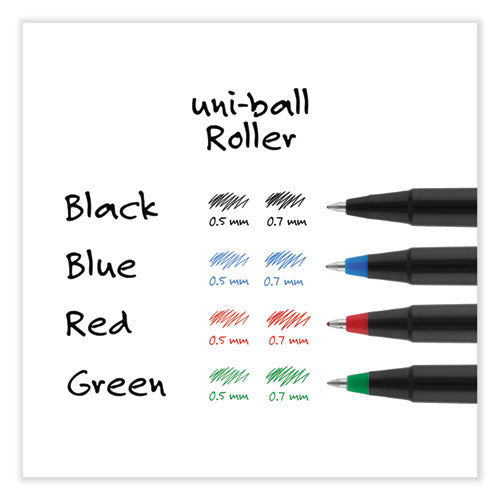 Roller Ball Pen, Stick, Extra-fine 0.5 Mm, Black Ink, Black Matte Barrel, Dozen