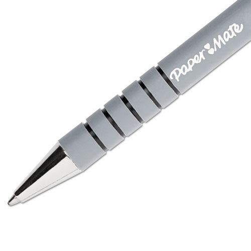 Flexgrip Ultra Recycled Ballpoint Pen, Retractable, Medium 1 Mm, Black Ink, Black/gray Barrel, Dozen