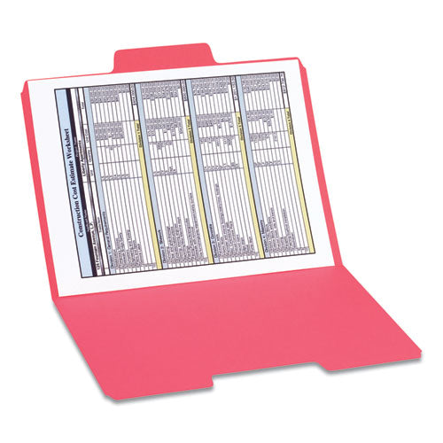 Supertab Colored File Folders, 1/3-cut Tabs: Assorted, Letter Size, 0.75" Expansion, 11-pt Stock, Assorted Colors, 24/pack