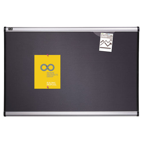 Prestige Gray Diamond Mesh Bulletin Board, 36 X 24, Gray Surface, Silver Aluminum/plastic Frame