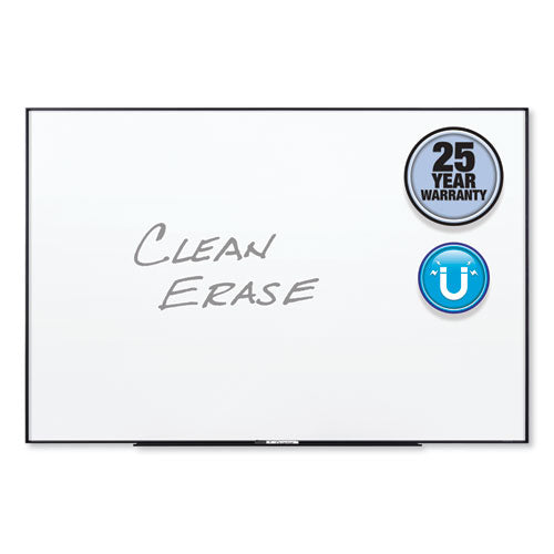 Fusion Nano-clean Magnetic Whiteboard, 48 X 36, White Surface, Black Aluminum Frame